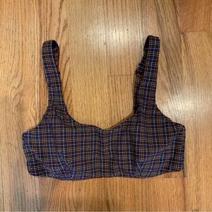 Athleta Seersucker Scoop Bikini Top 36B or 36C